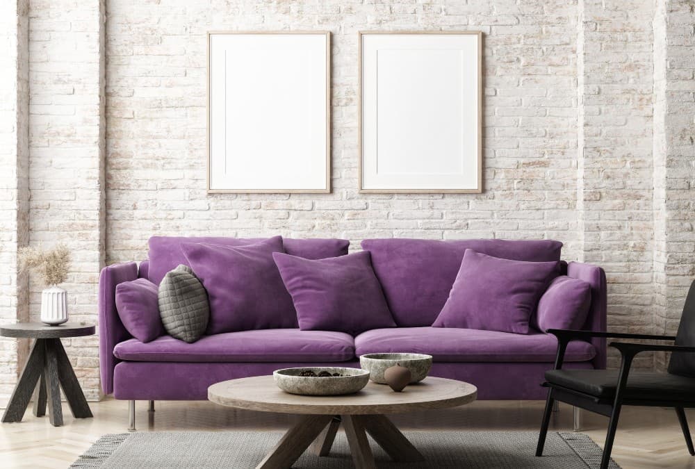 purple living area
