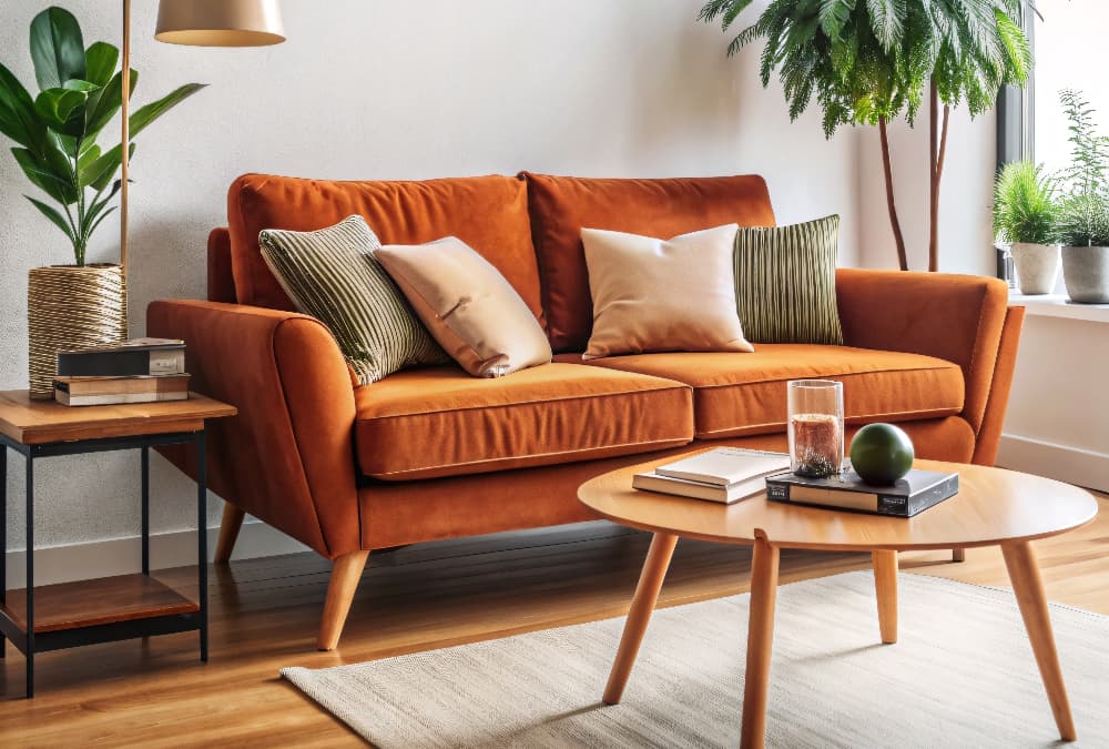 cosy orange living room