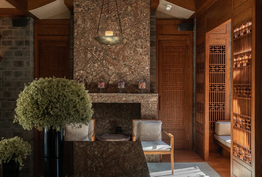 dark wooden modern interior living space